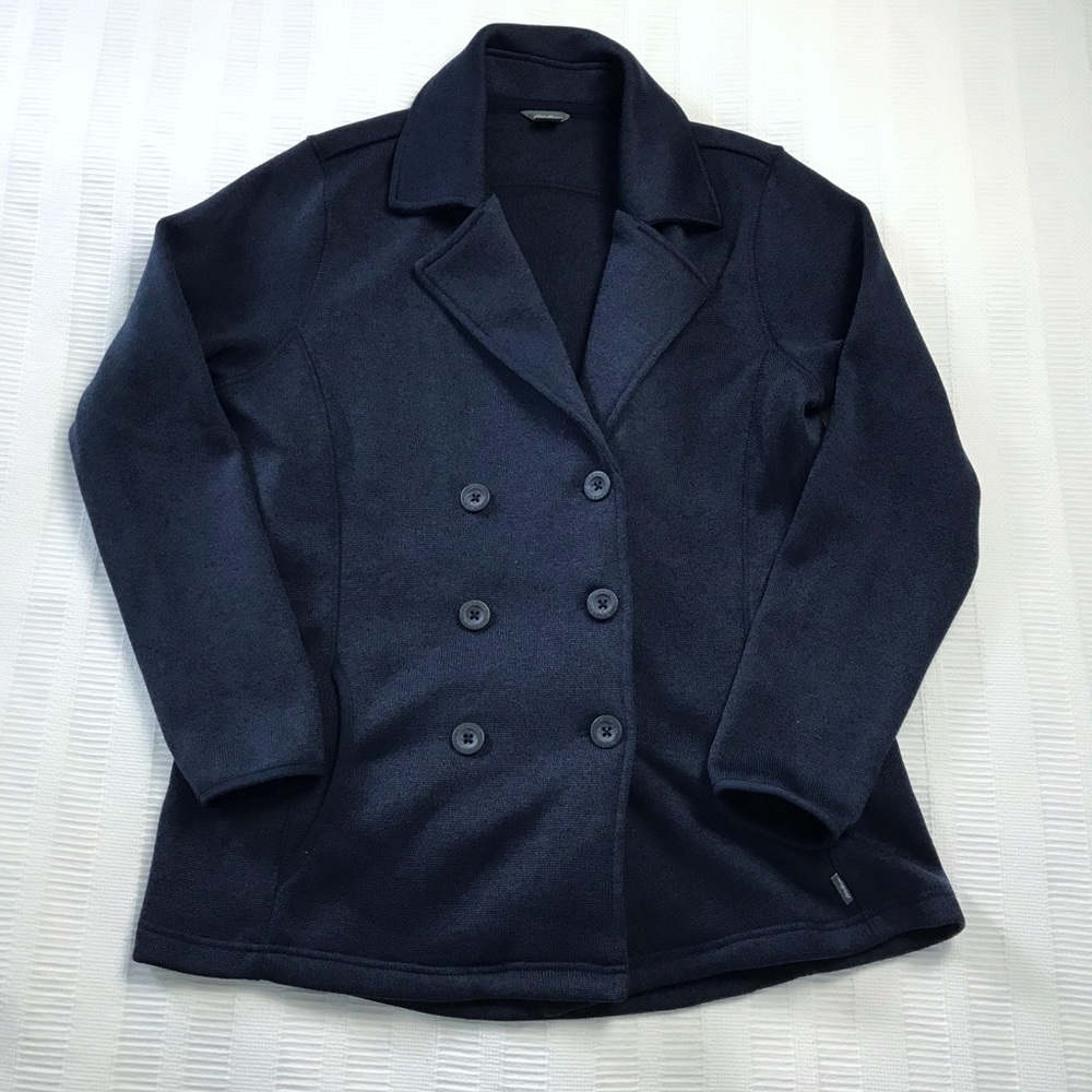 Eddie Bauer Women’s Navy Coat Sweater Large